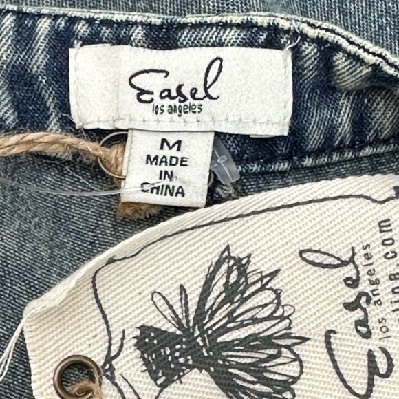 Easel Sanforized Washed Denim Overalls Slouchy Relaxed Oversized M Wide Leg - Picture 9 of 16